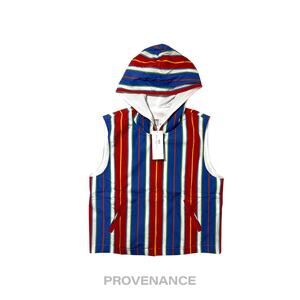🔴 Balenciaga Golf Hoodie Vest - Striped Red Blue M